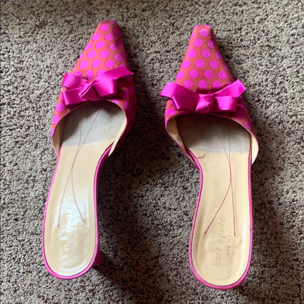 Kate Spade Pink Bow Mules